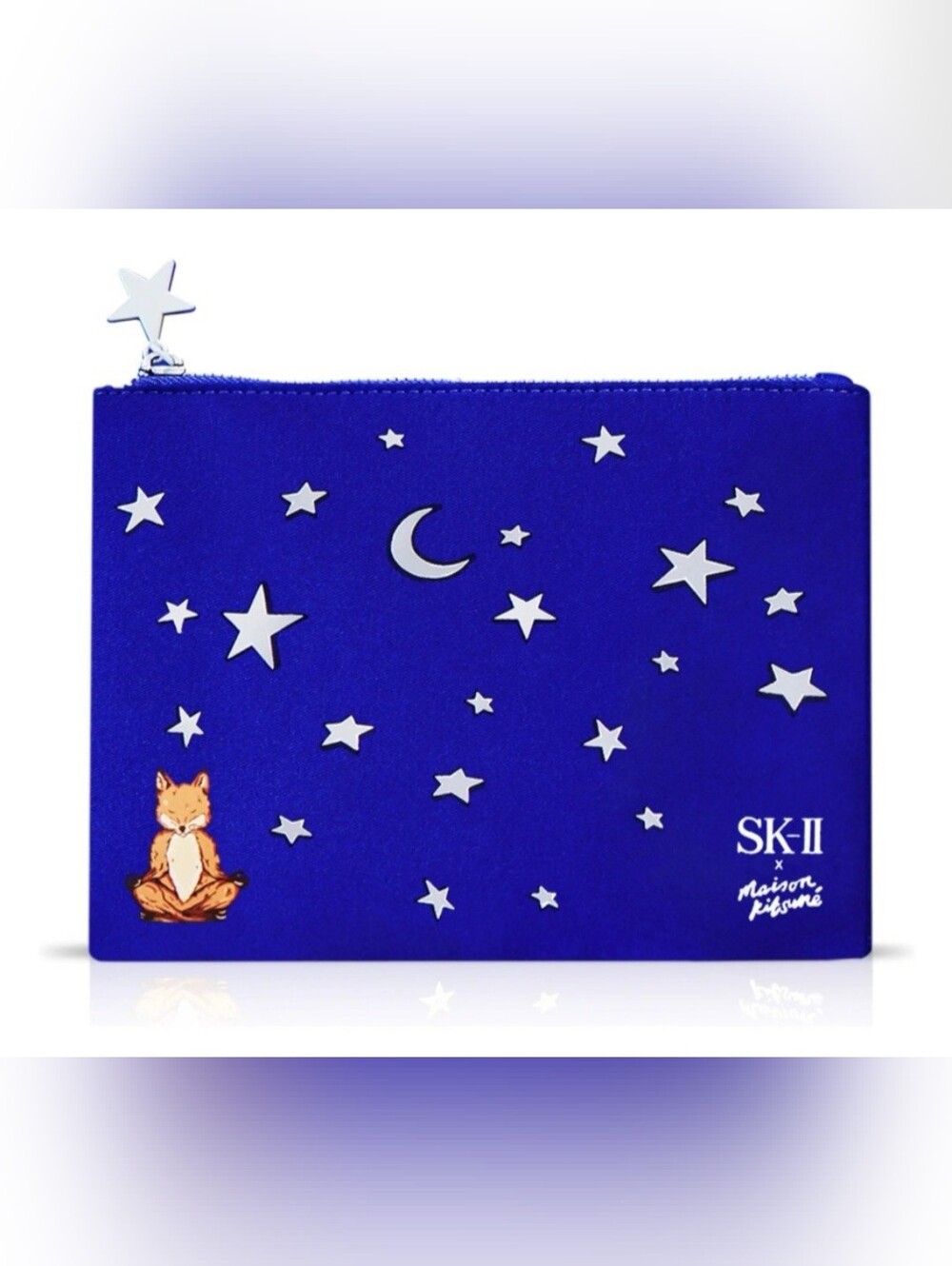 Maison Kitsune × SK-II Royal Blue Star & Fox Zipper Pouch. Limited Edition.